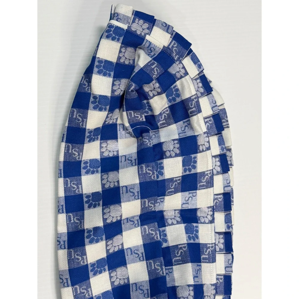 Longaberger Basket Liner Blue White Gingham PSU Penn State Paw Print Fabric